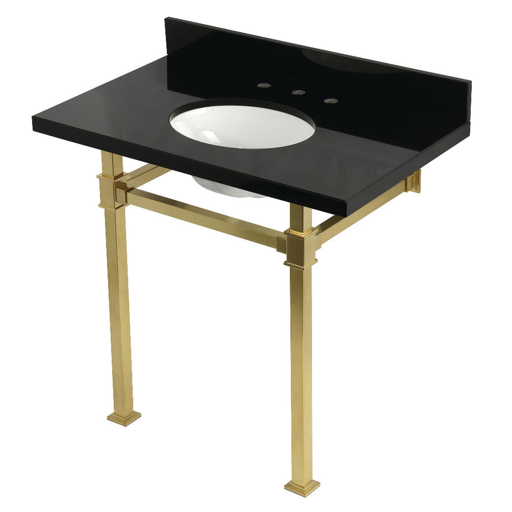 Monarch 36 Inch Console Sink in Brushed Brass