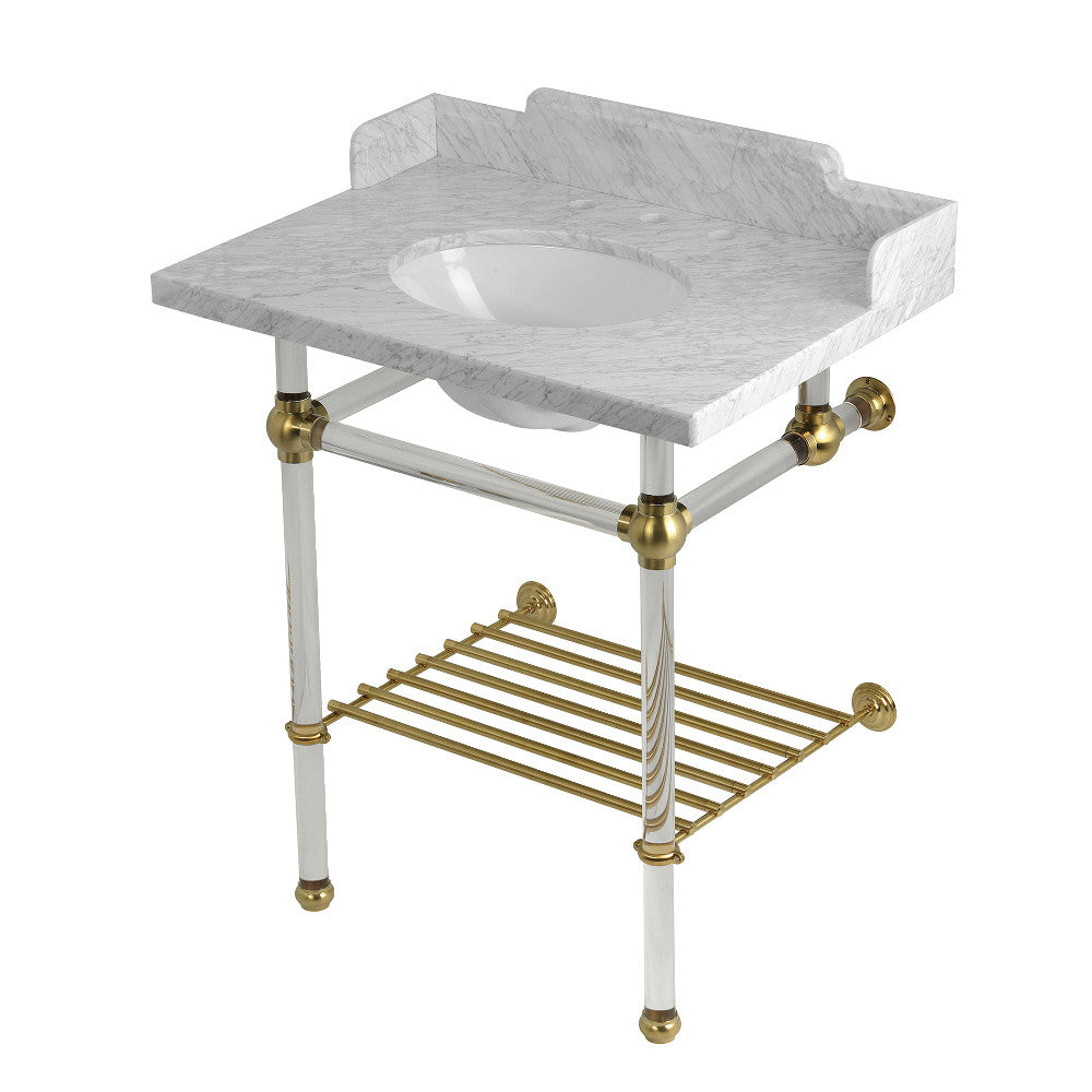Pemberton 30 Inch Console Sink in Carrara Marble