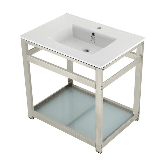 Quadras 31.13 Inch Console Sink in White