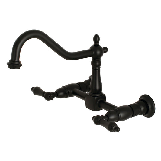 Heritage Wall Mount Kitchen Faucet in Matte Black