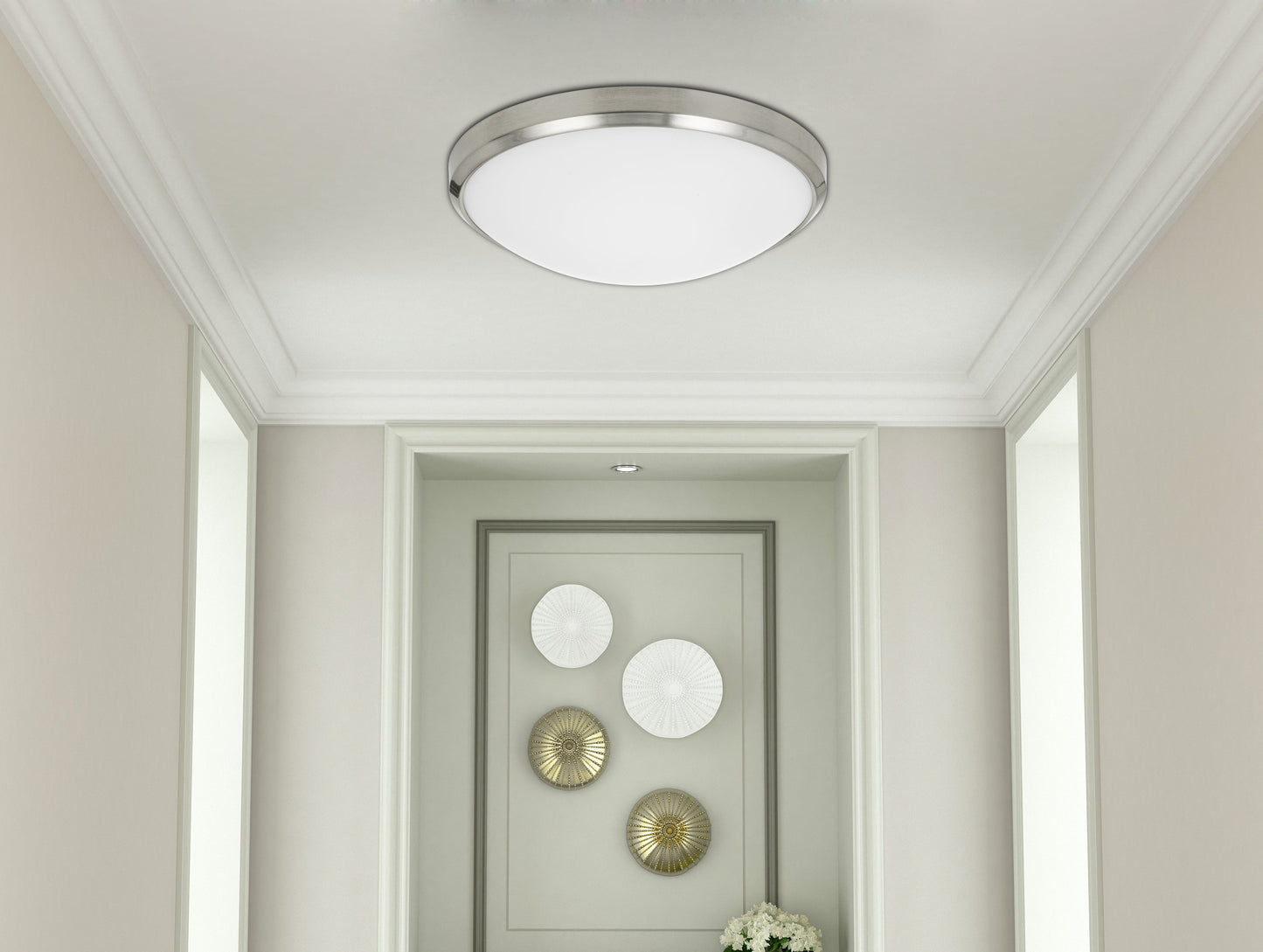 Led Dimmable Ceiling Flush Mount With Glass Diffuser