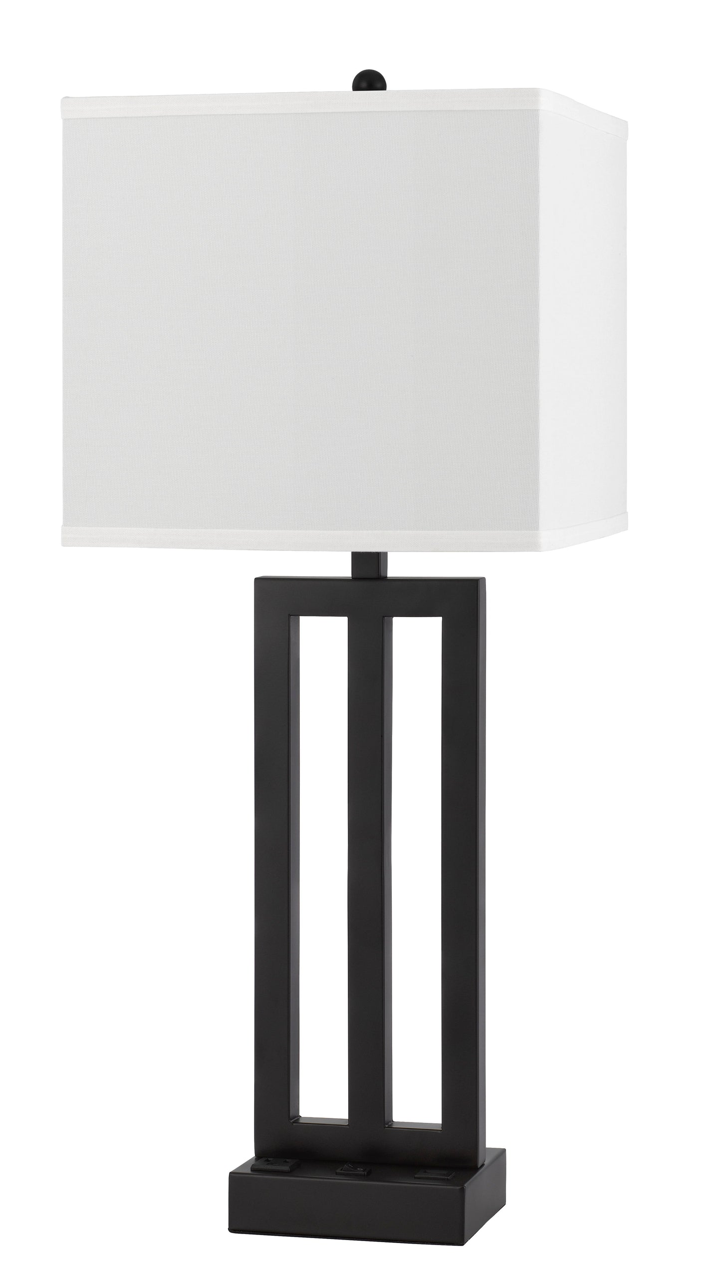 Cachan Metal Night Stand Lamp With Power Outlets And Usb Charging Port