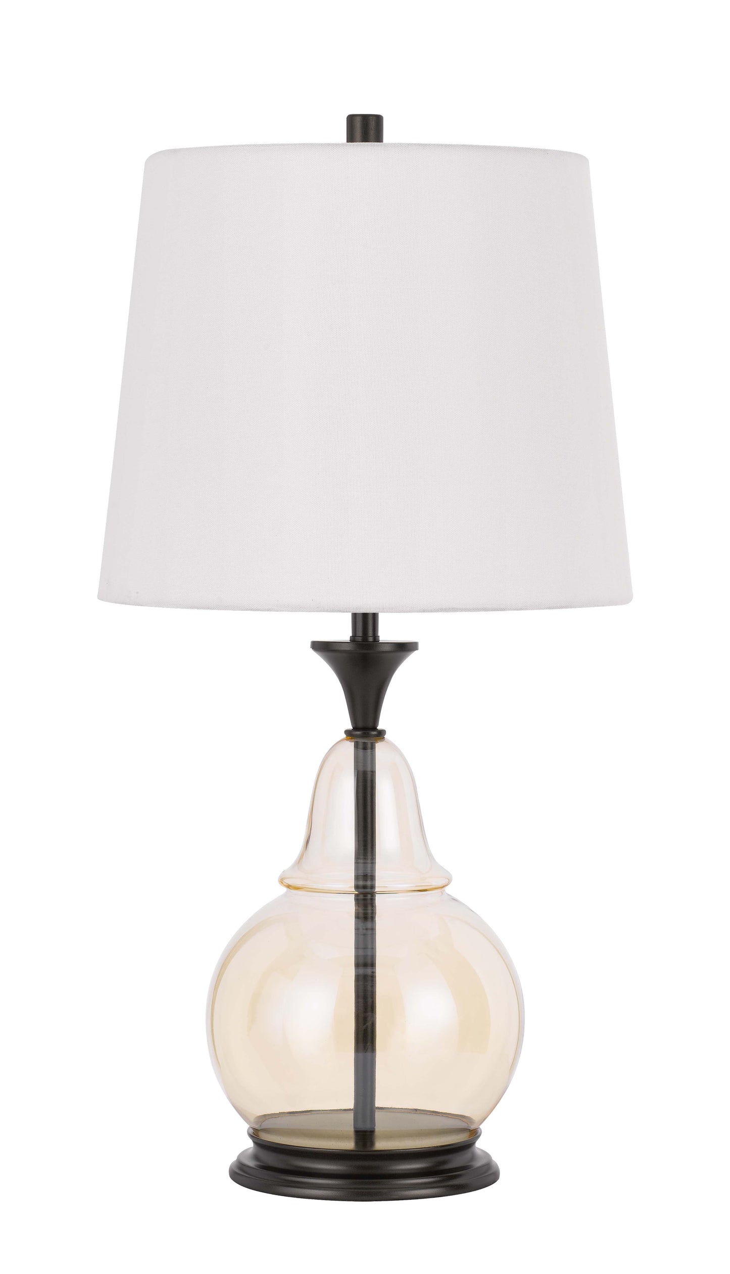 150W 3 Way Kittery Glass Table Lamp With Hardback Fabric Shade