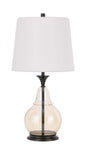 150W 3 Way Kittery Glass Table Lamp With Hardback Fabric Shade