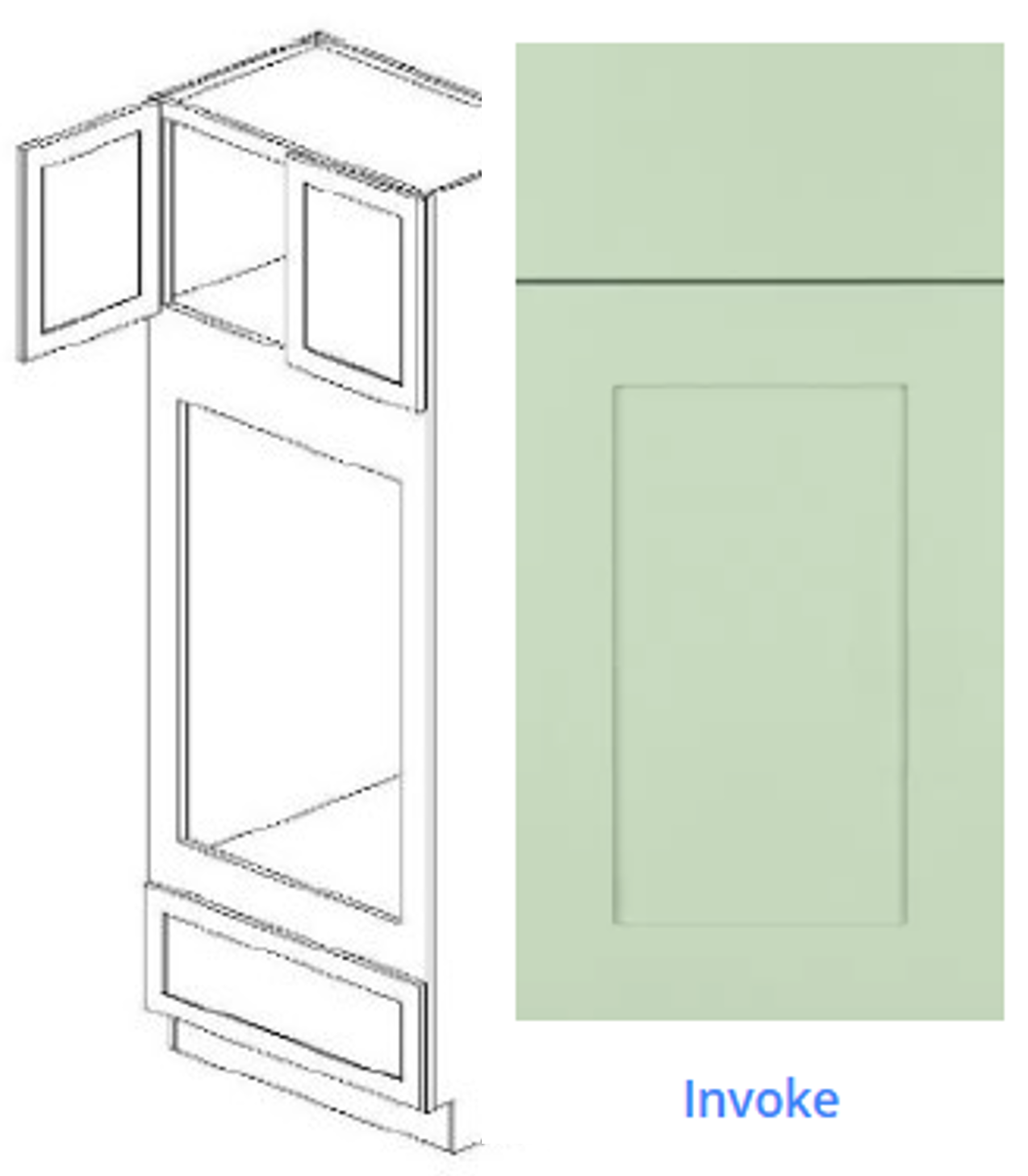 Luxury Frameless Cabinet 33 in. double oven 96 in. full height cabinet