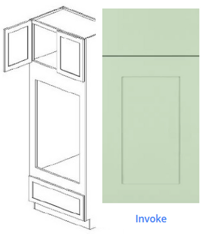 Luxury Frameless Cabinet 33 in. double oven 96 in. full height cabinet