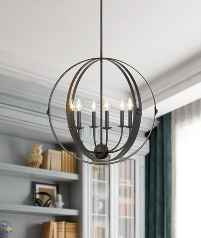 60W X 6 Valais Metal Chandelier