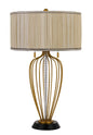 Laval 60W X 2 Metal Table Lamp With Pleated Softback Fabric Shade And Pull Chain Switch