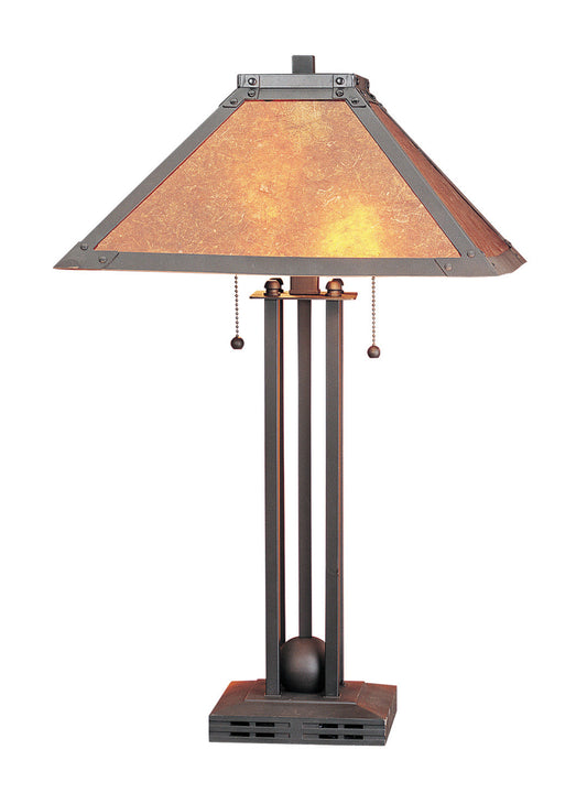 60W X 2 Metal Table Lamp W/Mica Shade