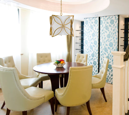 60W X 3 Belton Metal/Fabric Chandelier