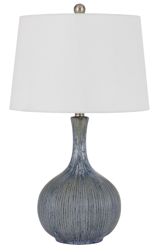 Vernate Ceramic Table Lamp With Hardback Taper Drum Shade