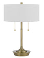 Kendal Metal Table Lamp With Pull Chain Switch, Drum Fabric Shade