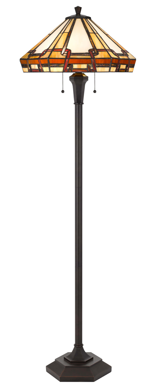59.25" Height dark metal and resin floor lamp with