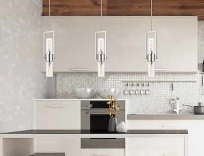 60W Redmond Metal Pendant With Clear Glass Shade