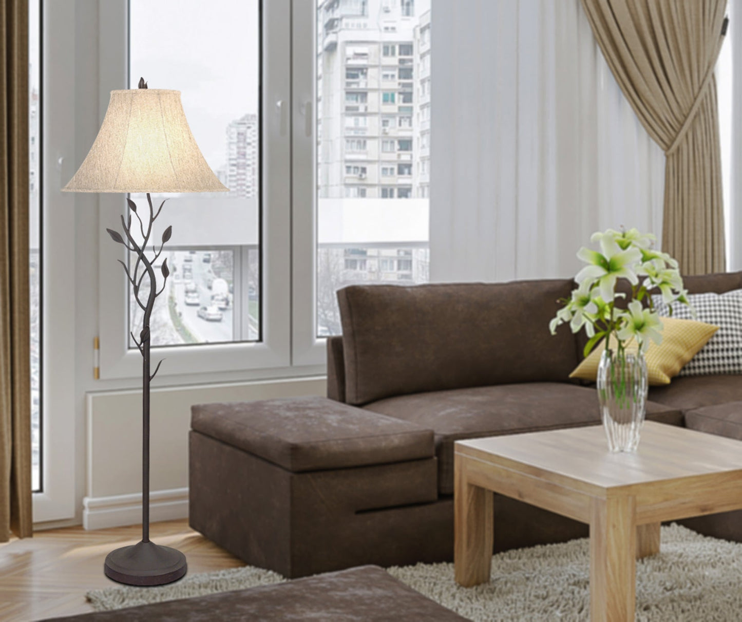 150W 3 Way Hand Forged Iron Floor Lamp