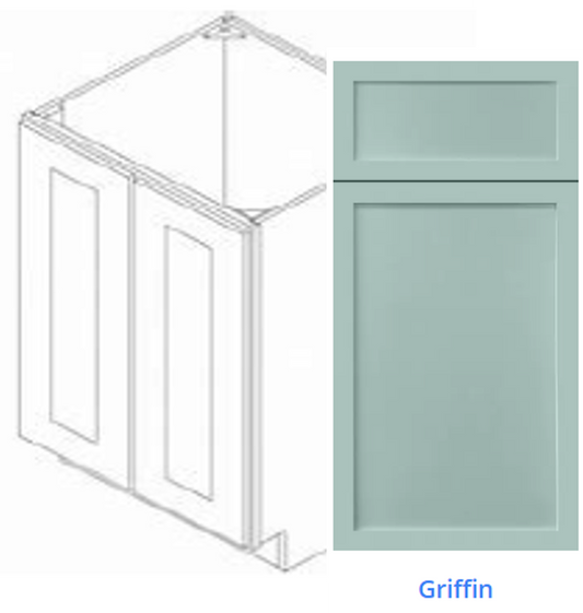 Custom Frameless Cabinet 24 in. vanity sink base cabinet with 2 full-height doors