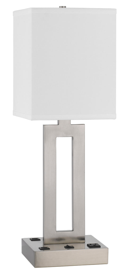 Sarnia Metal Desk Lamp With Outlet And USB Charging Ports