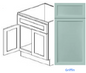 Custom Frameless Cabinet 36 in. vanity sink base with 2 doors and false drawer panel