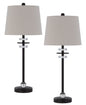 60W Sitka buffet lamp with crystal accent font and hardback taper drum fabric shade (sold as pairs)