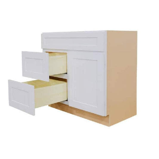 Value-Line Shaker 30 in. vanity combination cabinet 1 door & 2 left drawers