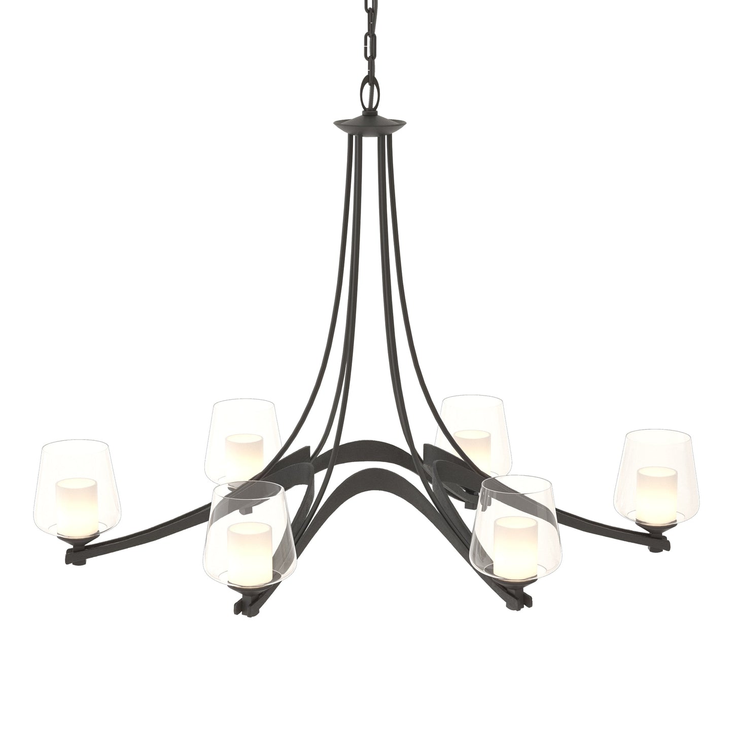 Oval Ribbon 6 Arm Chandelier