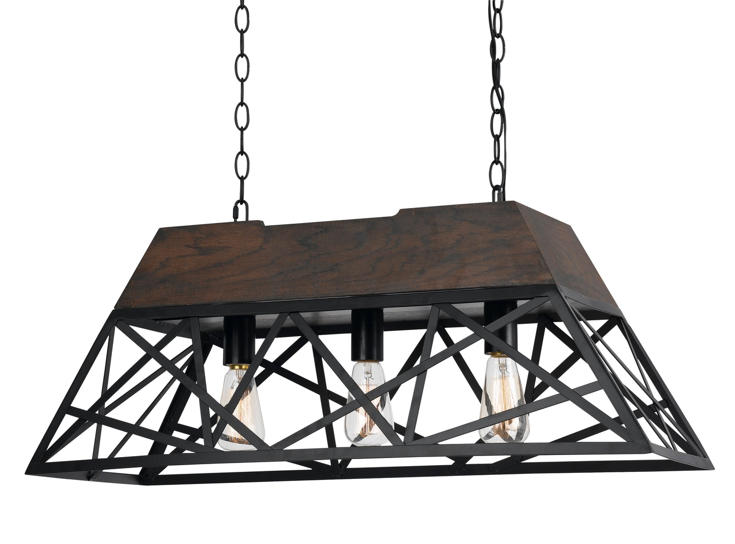 60W X 3 ANTONIO WOOD CHANDELIER