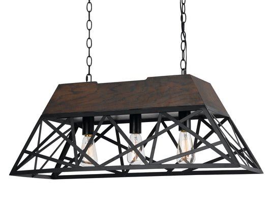 60W X 3 ANTONIO WOOD CHANDELIER