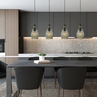 60W Accera Rippled Glass Pendant