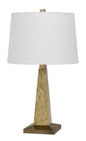 150W 3 Way Ravenna Resin Pyramid Design Table Lamp With Hardback Taper Fabric Drum Shade