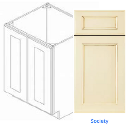Luxury Frameless Cabinet 24 in. vanity sink base cabinet with 2 full-height doors