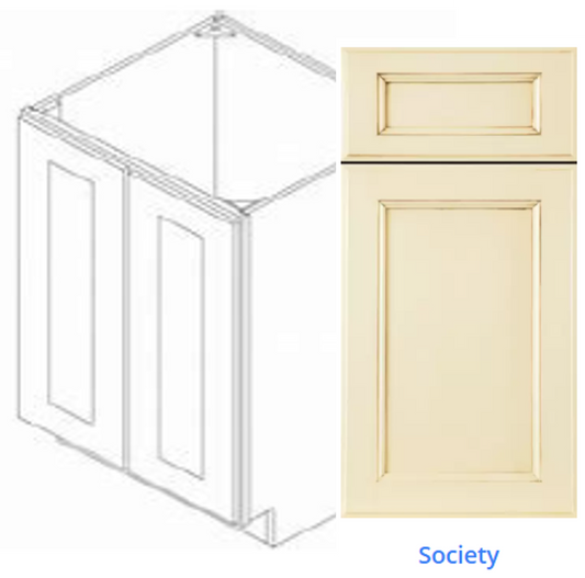 Luxury Frameless Cabinet 24 in. vanity sink base cabinet with 2 full-height doors