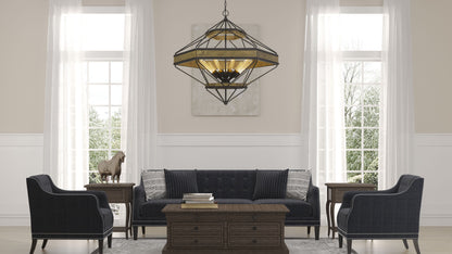 Alicante 60W X 9 Pine Wood/Metal Chandelier  (Edison Bulbs Not Included)