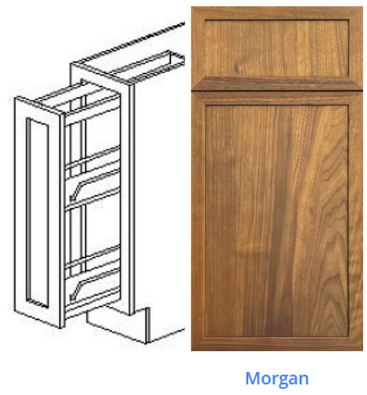 Custom Frameless Cabinet 9 in. base spice-rack cabinet