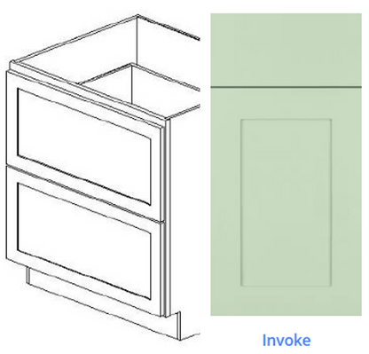 Luxury Frameless Cabinet 36 in. 2-drawer base cabinet