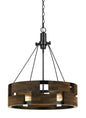 60W X 3 Bradford Metal And Wood Chandelier