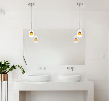 13" Height Metal and Glass Mini Pendant in Frosted