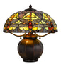 60W X 2 Tiffany Table Lamp With Pull Chain Switch With Metal Lamp Body