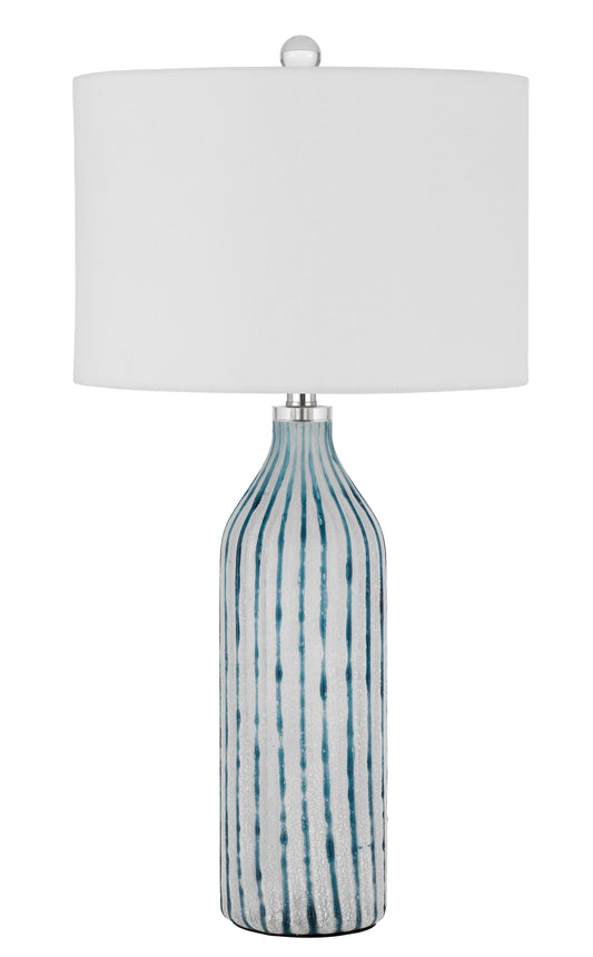 Inveruno Glass Table Lamp With Hardback Drum Shade