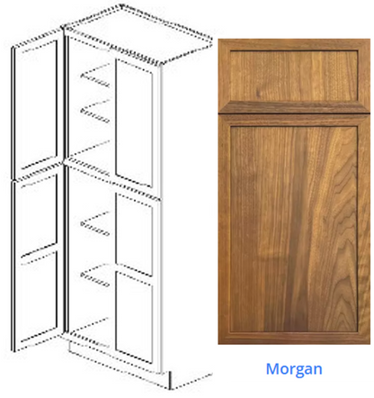 Custom Frameless Cabinet 30 in. pantry 96 in. full-height cabinet with 4 doors