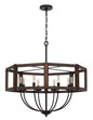 60W X 8 Renton Hexagon Rubber Wood / Metal Chandelier