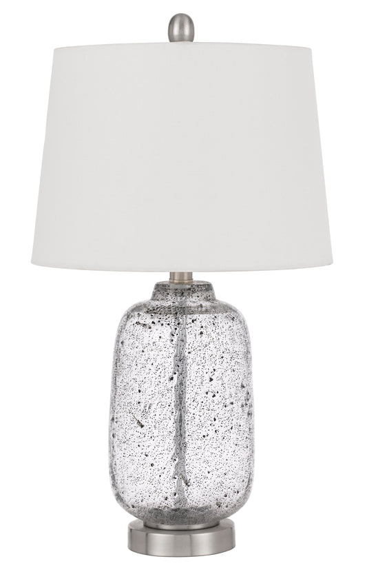 Solaro Distressed Glass Table Lamp With Hardback Taper Drum Shade