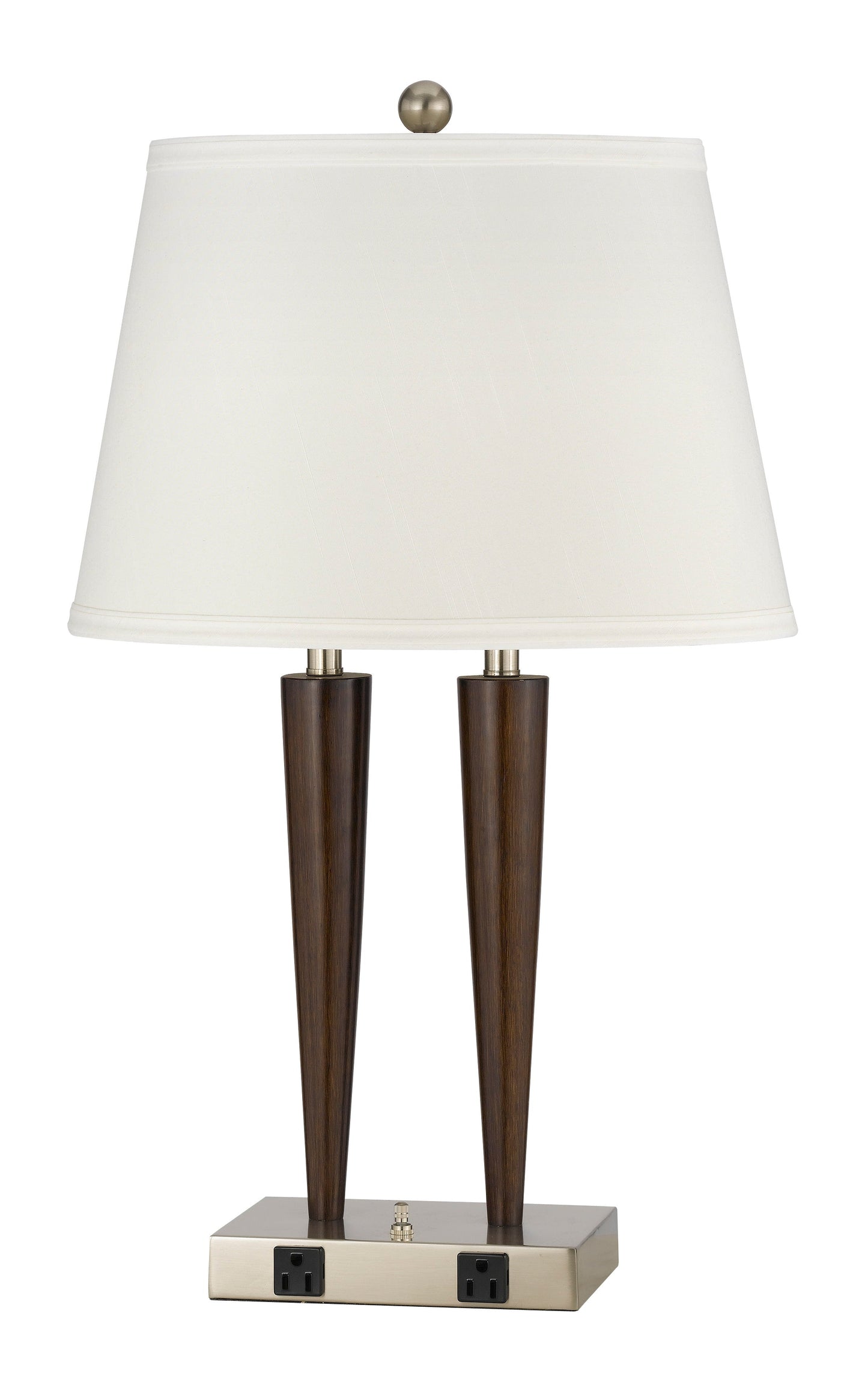 26" Tall Metal Desk Lamp in Espresso and Brushed Steel Finish