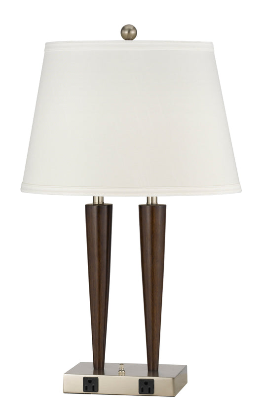 26" Tall Metal Desk Lamp in Espresso and Brushed Steel Finish