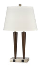 26" Tall Metal Desk Lamp in Espresso and Brushed Steel Finish