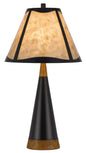 150W 3 way Clemente metal/birch wood mica table lamp