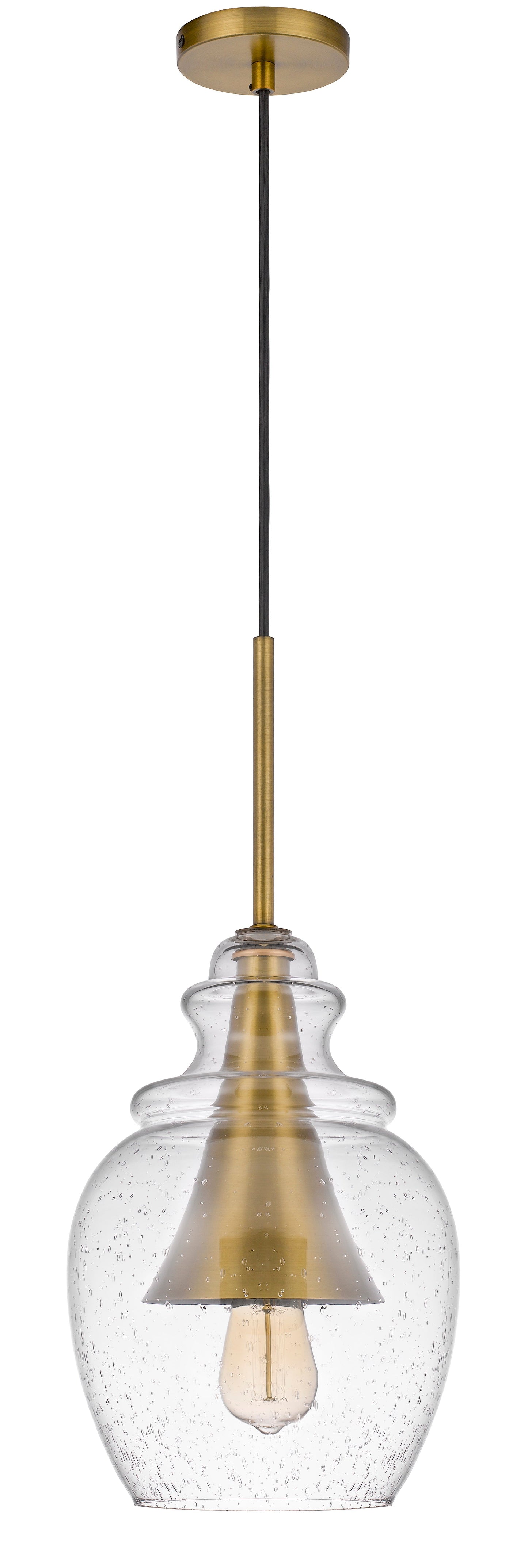 Girona Glass Drop Pendant With Metal Cone Accent