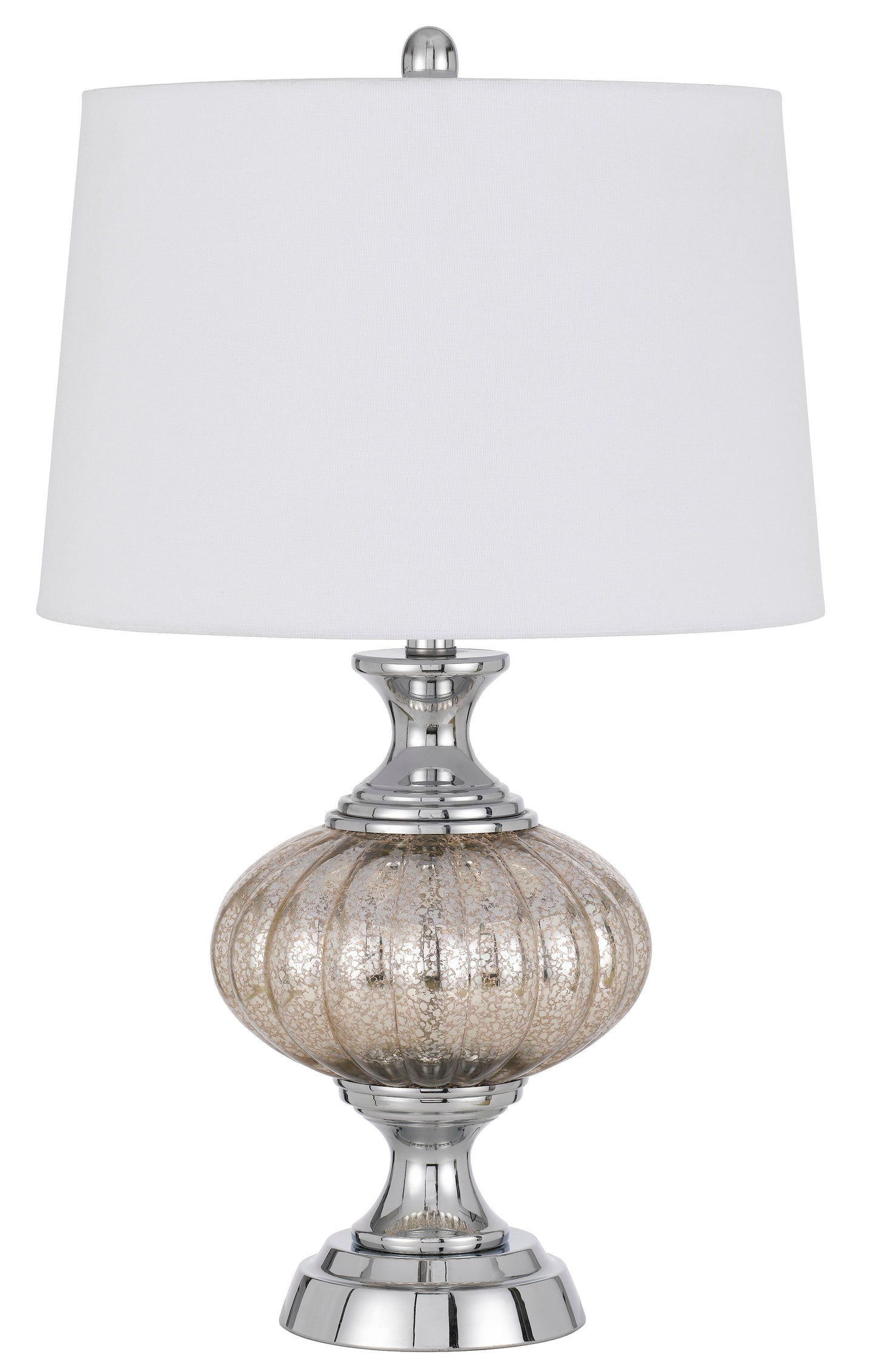 Ossona Metal/Glass Table Lamp With Hardback Taper Drum Shade
