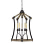 Dali 60W X 5 Metal/Pine Wood Chandelier  (Edison Bulbs Not Included)