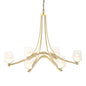 Oval Ribbon 6 Arm Chandelier