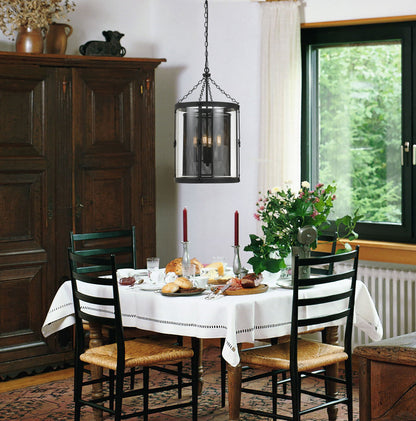 60W X 4 Westchester Metal Chandelier With Mesh / Glass Shade